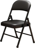 1 Pack Bulk Folding Chairs with Padded Cushion, Single Black Steel