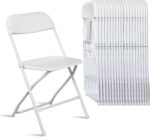 10pcs Folding Chair, Plastic Chairs with 330-Pound Capacity, Easy to