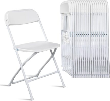 10pcs Folding Chair, Plastic Chairs with 330-Pound Capacity, Easy to