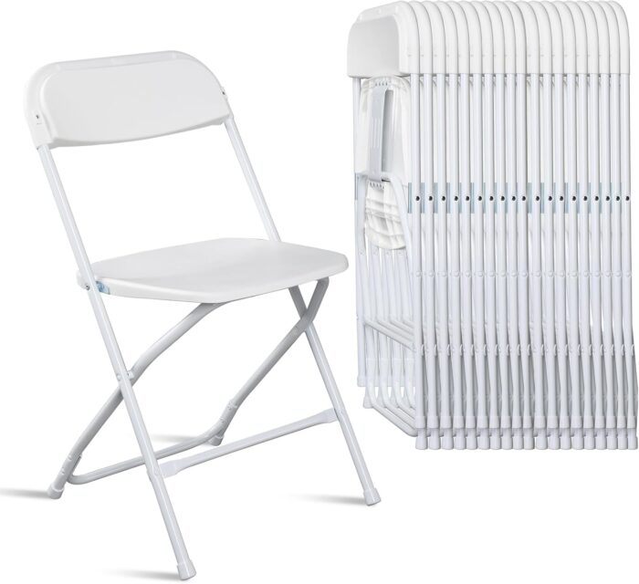 10pcs Folding Chair, Plastic Chairs with 330-Pound Capacity, Easy to