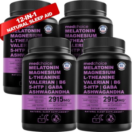 12-in-1 Melatonin Sleep Capsules - Natural Sleep Aids for Adults with