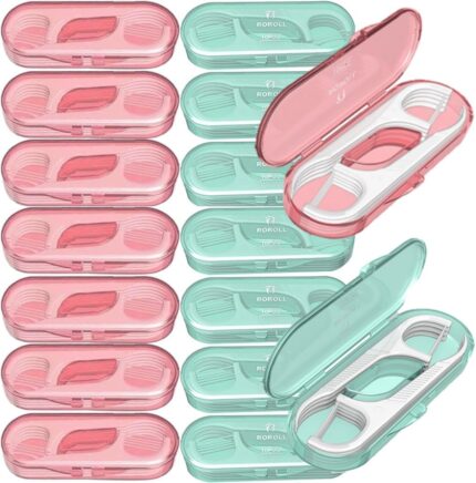 14 Packs Travel Dental Floss Pick Case, Holder, Come with 140pcs