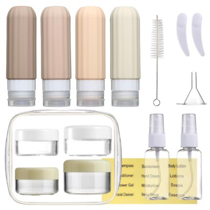 16 Pack Travel Bottles Set for Toiletries, Leakproof Travel Containers