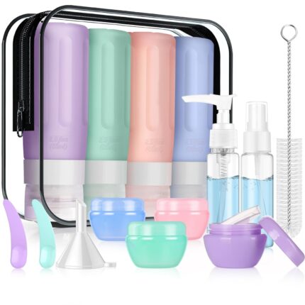 16 Pcs Silicone Bottles Set, Leak-Proof Design, Travel Size, TSA