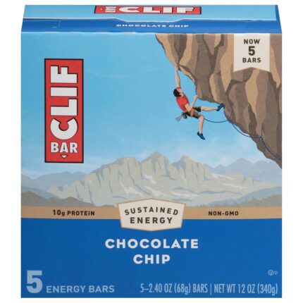 CLIF BAR - Chocolate Chip - Made with Organic Oats - 10g Protein -