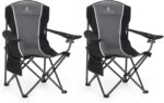 ALPHA CAMP Oversized Camping Folding Chair - Heavy Duty Steel Frame