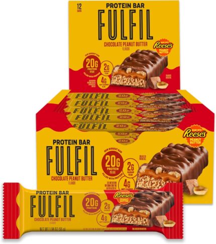 FULFIL Chocolate Peanut Butter Flavored Protein Bar Made with REESE's