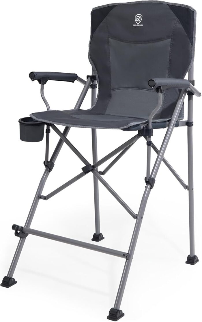 EVER ADVANCED Tall Folding Chair 31", Portable Directors Chair, Bar