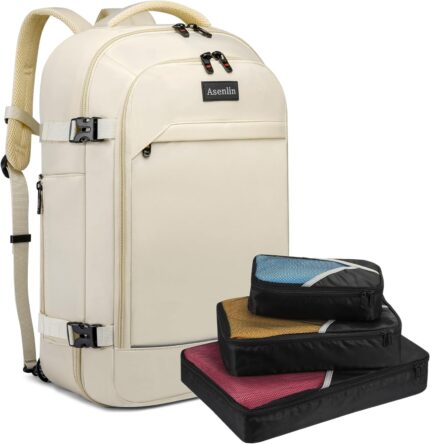 Asenlin 40L Travel Backpack for Women Men，17 Inch Laptop Backpack