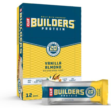 CLIF Builders - Vanilla Almond Flavor - Plant Based Protein Bars -