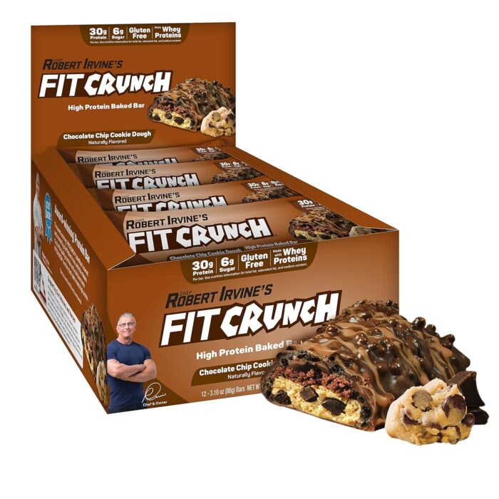 FITCRUNCH Full Size Protein Bars, 6-Layer Baked Bar, 6g of Sugar,
