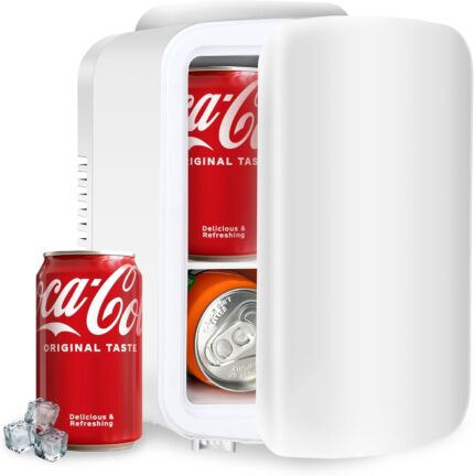Simple Deluxe Mini Fridge, 4L/6 Can Portable Cooler & Warmer