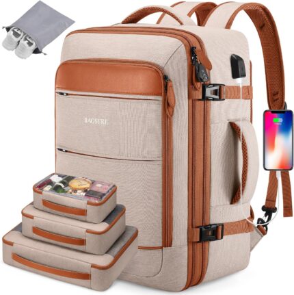 Bagsure Travel Backpack, 42L Carry on Luggage, Flight Approved