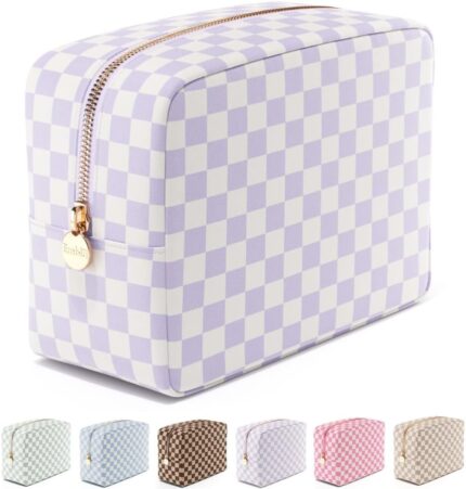 Embla Makeup Bag Travel Cosmetics Pouch and Toiletry Bag, Nylon Zipper