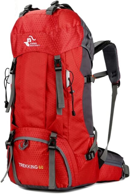 Bseash 60L Waterproof Hiking Camping Backpack with Rain Cover, Large