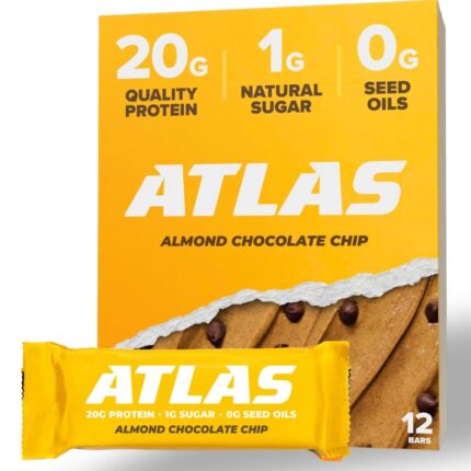 Atlas Protein Bar, 20g Protein, 1g Sugar, Clean Ingredients, Gluten