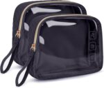 BAGSMART TSA Approved Toiletry Bag, 2 Pack Clear Makeup Cosmetic Bag