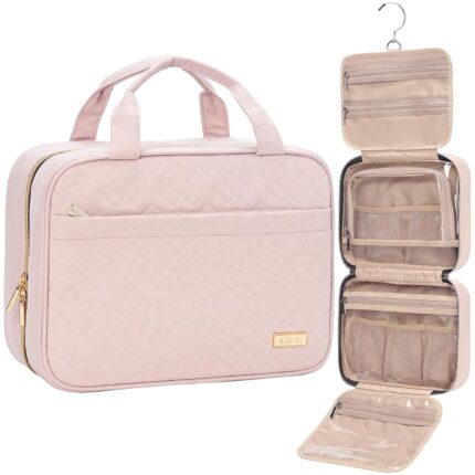 NISHEL Travel Toiletry Bag for women, Portable Hanging Organizer for