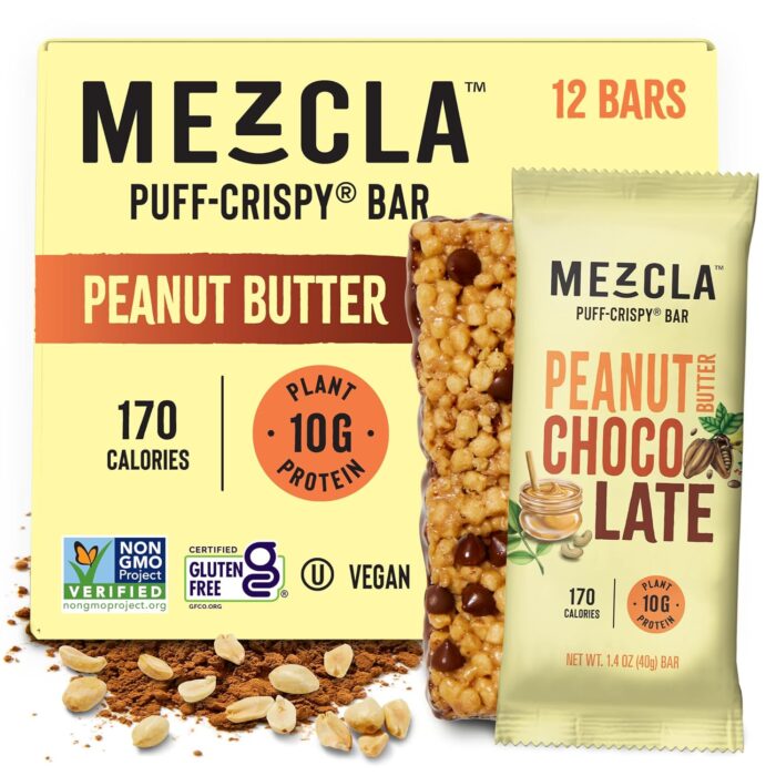 Mezcla Vegan Protein Bars, Gluten Free Snack Made with Pea Protein,