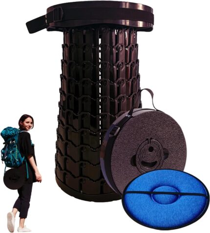 19.7” Heavy Duty Collapsible Stool with Cushion - Portable, Foldable