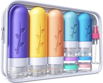 19pack Travel Bottles for Toiletries, TSA Approved Silicone Travel