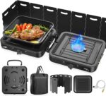 2 Burner Portable Camping Stove Propane, Folding Propane Stove for