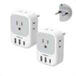 2 Pack European Plug Adapter USB C, TESSAN US to Europe Adapter 4