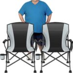 2 Pack Oversized Folding Camping Chair for Adults，Supports 450 lbs
