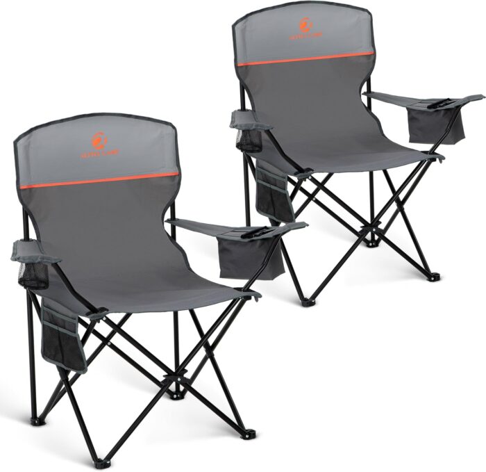 2 Pack Portable Camping Chair for Adults, Folding Outdoor Camp Chair