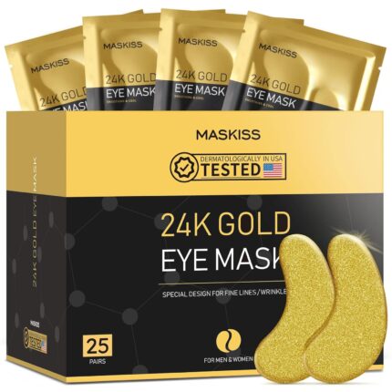 24k Gold Under Eye Patches (25 Pairs), eye mask, Collagen Skin Care