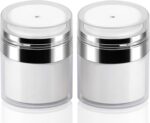 2Pack 50ml Airless Pump Jar - 1.7 Oz Moisturizer Pump Dispenser,
