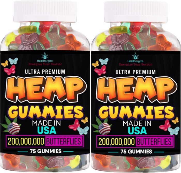 2Pack Hemp Gummies-Premium Hemp Oil Gummy Bears Butterfly