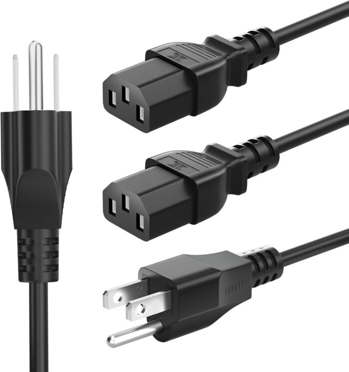 3 Prong Power Cord for Treadmills and Computers, Extra Long