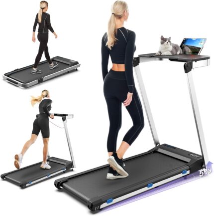 3 in 1 Foldable Treadmill with Desk Workstation - 3.0HP &