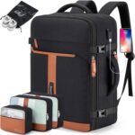 42L Travel Laptop Backpack, Expandable Carry-on Luggage, Anti-Theft