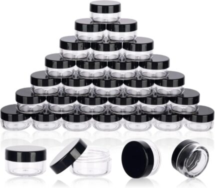 5 Gram Sample Jars with Lids, 100 Count 5ML Empty Cosmetic Containers
