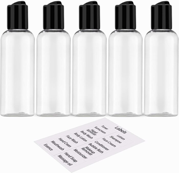 5 Pack 3.4 oz Travel Bottles for Toiletries TSA Approved Leakproof