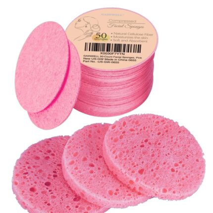 50-Count Compressed Facial Sponges for Daily Facial Cleansing and