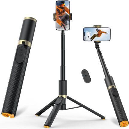 62" Phone Tripod & Selfie Stick, Tripod for iPhone with Remote,