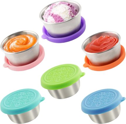 6x1.6 Oz Salad Dressing Containers With Lids, Small Leakproof Reusable