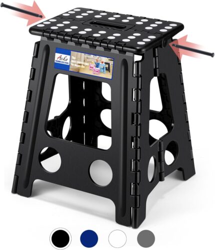 ACKO Folding Step Stool Foldable 16 Inch 400 lbs Capacity, Plastic