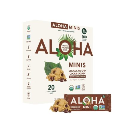 ALOHA Organic Plant Based Protein Bar MINIS |Chocolate Chip Cookie