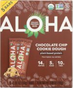 ALOHA Organic Plant Based Protein Bars, Chocolate Chip Cookie Dough,