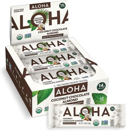 ALOHA Organic Plant Based Protein Bars, Coconut Chocolate Almond,