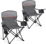 ALPHA CAMP Camping Chair 2 Pack Portable Chair with 3-Can Cooler