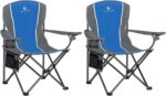 ALPHA CAMP Oversized Camping Folding Chair - Heavy Duty Steel Frame