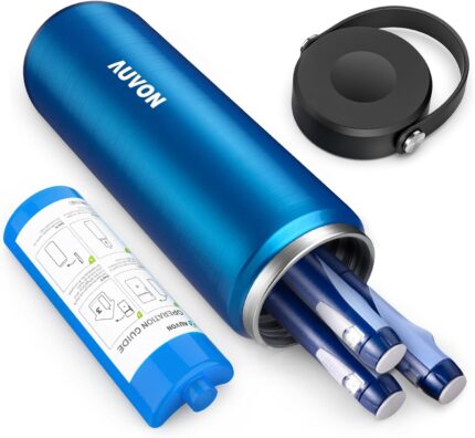 AUVON Portable Insulin Pen Cooler Travel Case for 2-3 Insulin Pens,