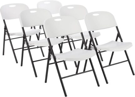 Amazon Basics Folding Plastic Chair with 350-Pound Capacity - 6-Pack,