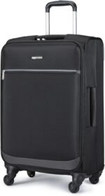 Amazon Basics Luggage, 25" Medium Checked Softside Suitcase With