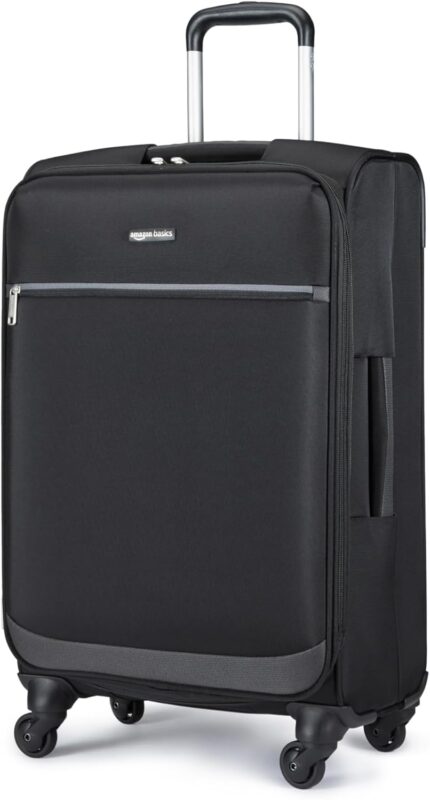 Amazon Basics Luggage, 25" Medium Checked Softside Suitcase With